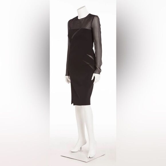 Emilio Pucci Elegant Black Sheer Sleeve/ panels Dress, US8 - Picture 7 of 14